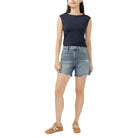 Women's Silver Highly Desirable Long Shorts L28533AGR384 - Crazy House Western Wear