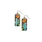 Women's Silver Strike Cactus and Flower Painted Earrings D460018497