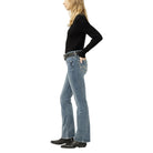 Women's Silver Suki Mid Rise Bootcut Frontier Strong Jeans L93719LFO368