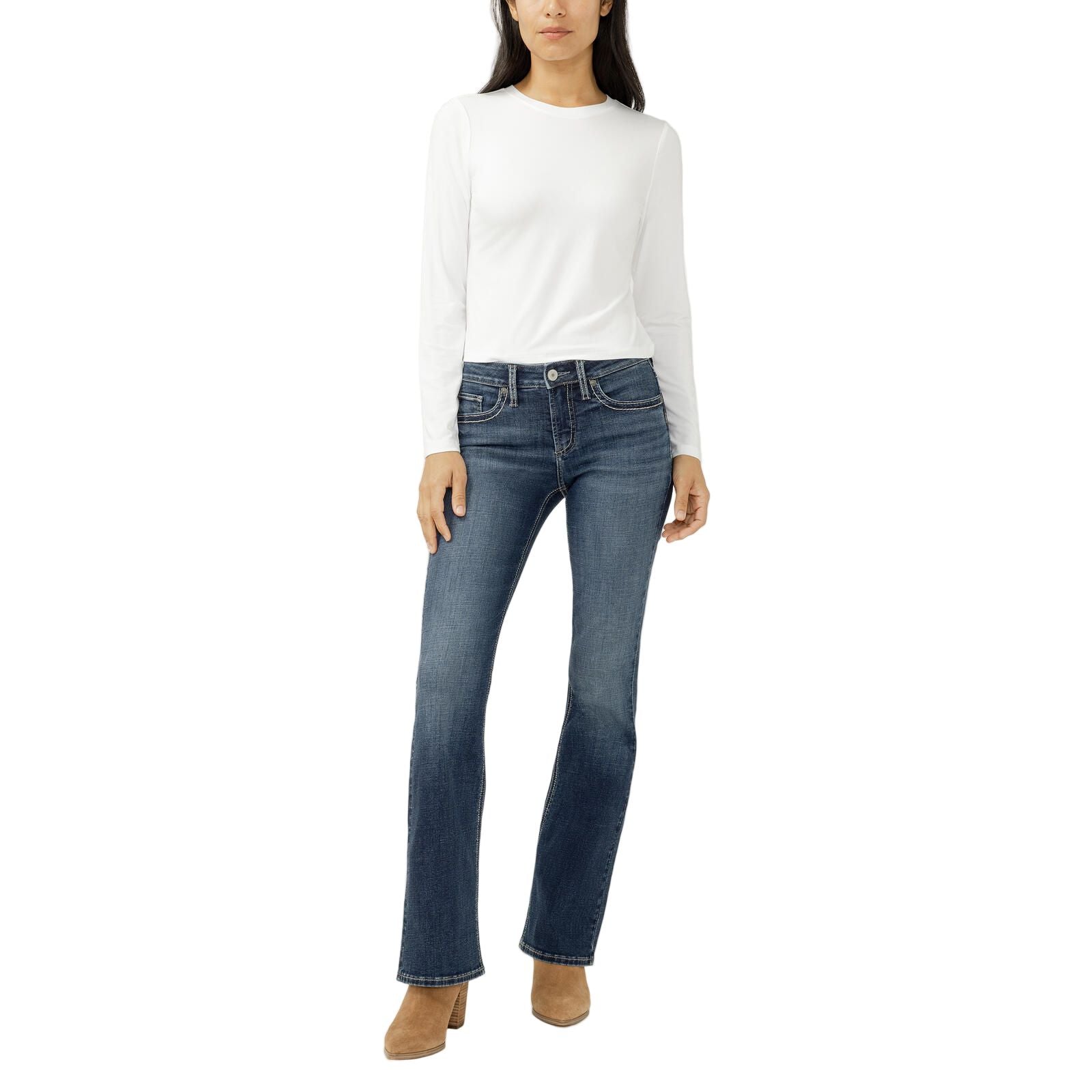 Women's Silver Suki Mid Rise Bootcut Jeans L93719ECF384