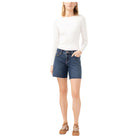 Women's Silver Suki Mid Rise Long Shorts L53971ADM362 - Crazy House Western Wear