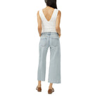 Women's Silver West End Suki Mid Rise Cropped Wide Leg Jeans L43978ADM211