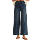 Women's Stretch High Rise Pin Tuck Wide Leg Jean AP6441