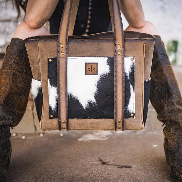 Women's STS Ranchwear Cowhide Trinity Tote STS30804