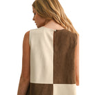 Women's Suede Color Contrasted Shift Dress D5233
