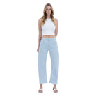 Women's Super High Rise Striped Barrel Leg Jeans V3680STR - Crazy House Western Wear