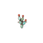Women's Ted Secretaro Turquoise and Coral Cactus Ring