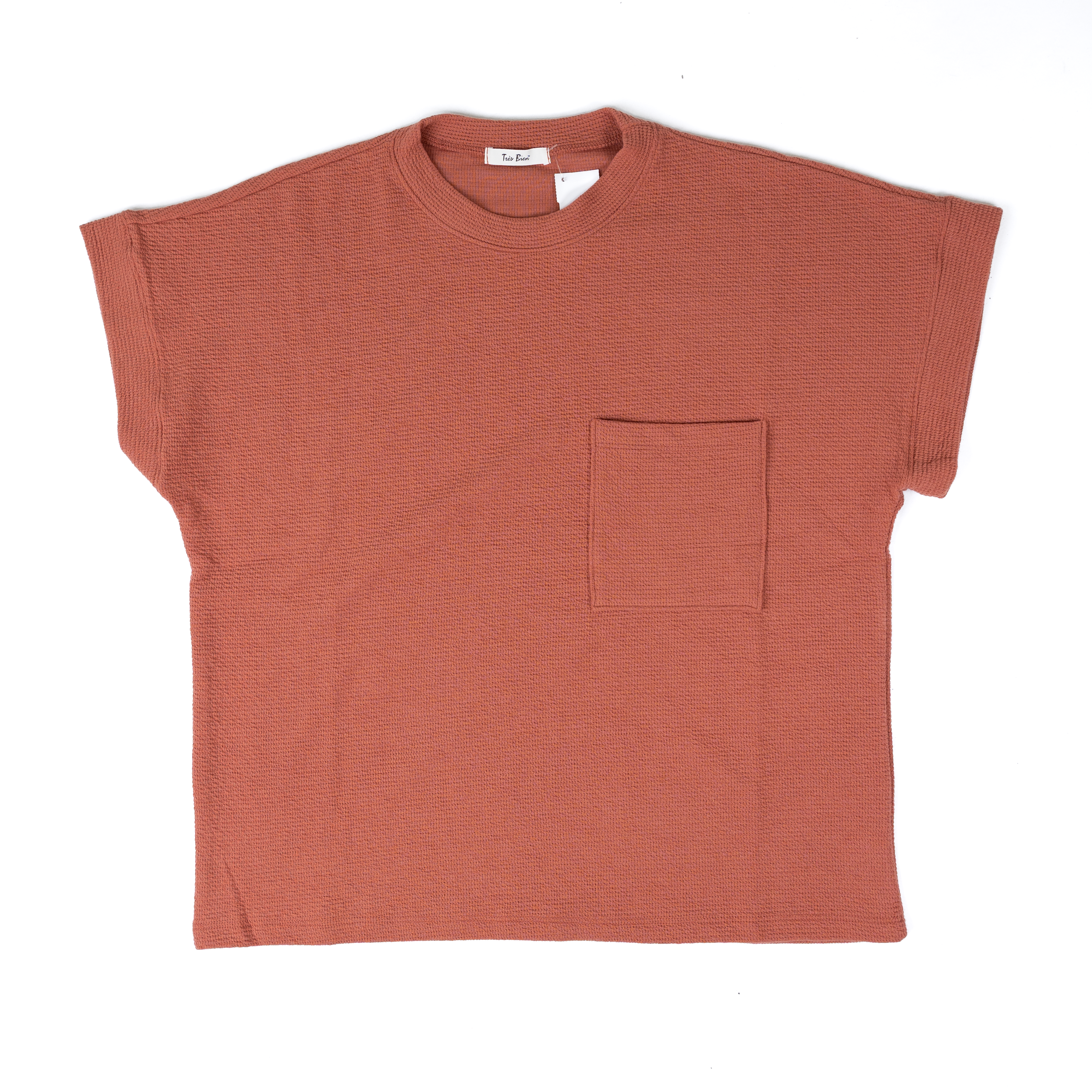 Women's Tres Bien Cloudy Knit Short Sleeve Top T-41041