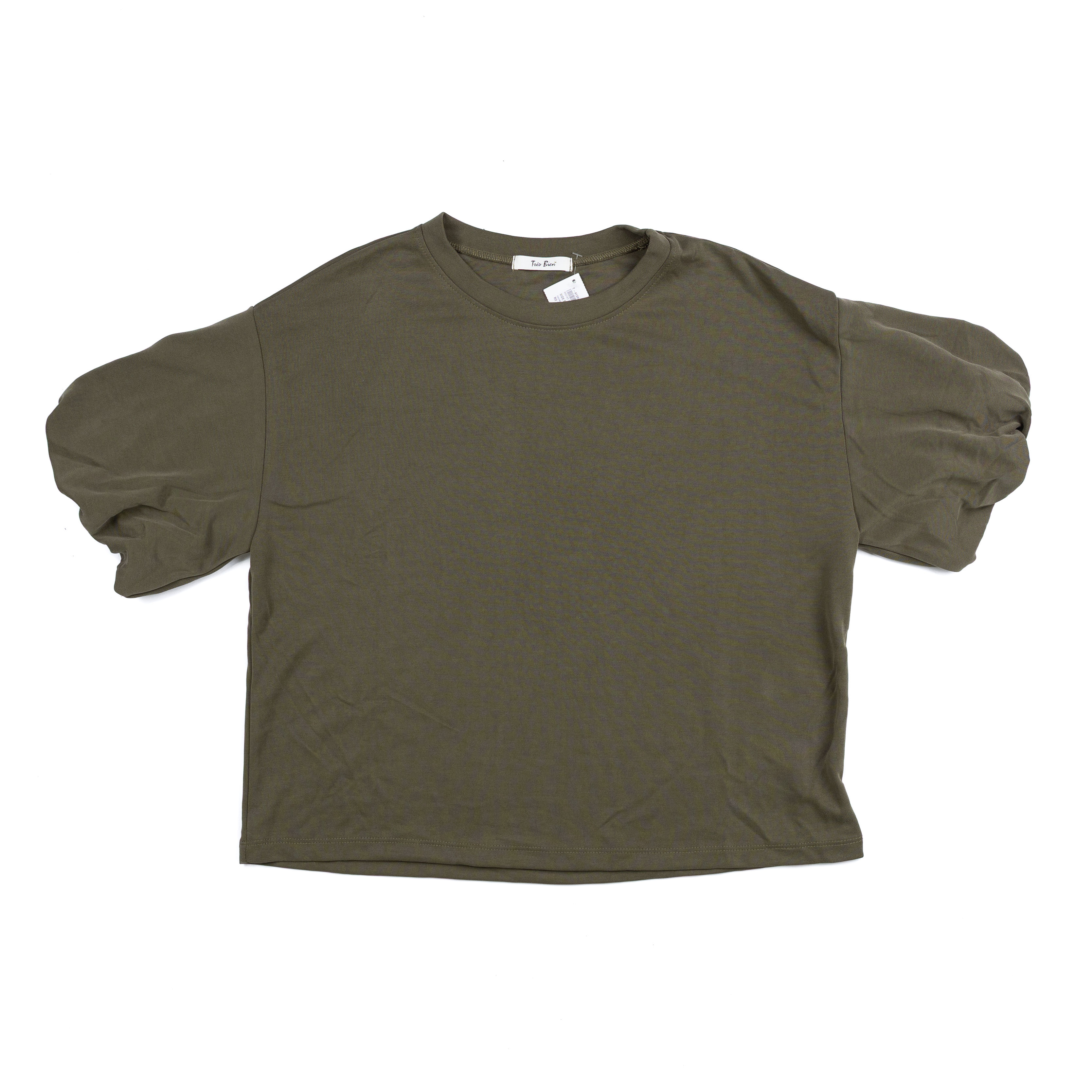Women's Tres Bien Roundneck 1/2 Sleeve Puff Top T-41394