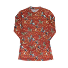 Women's Turquoise Haven Long Sleeve Red Cowboy Mesh Top