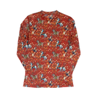 Women's Turquoise Haven Long Sleeve Red Cowboy Mesh Top