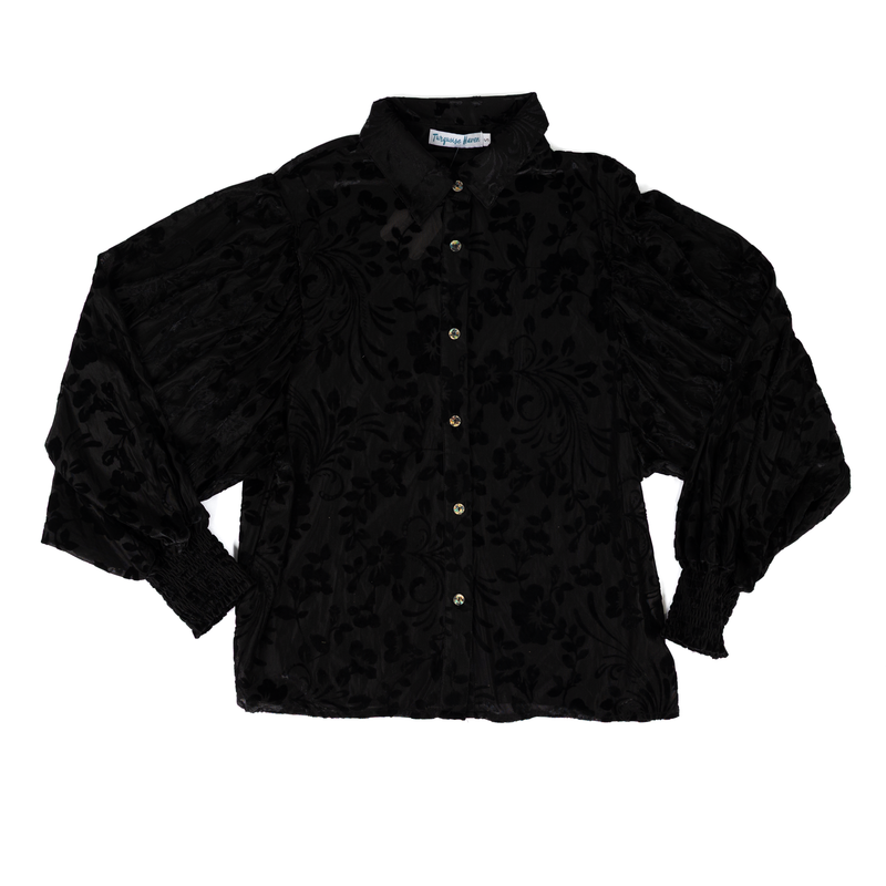 Women's Turquoise Haven Mesh Button Up Top