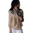 Women's TwoFly Satin Bronco Brimstone Blouse