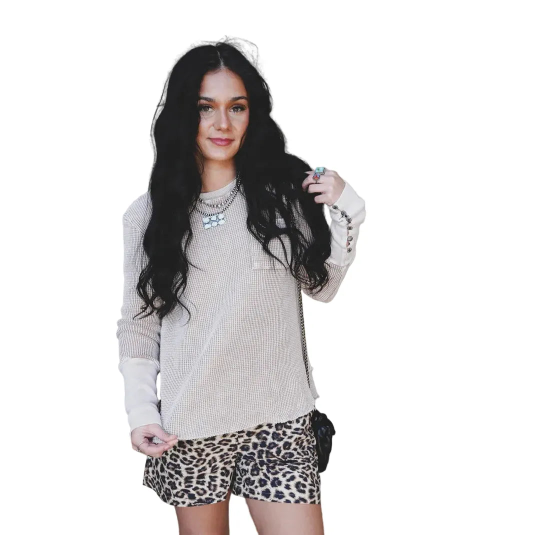 Women's TwoFly Taupe Higher Class Basic Sweater