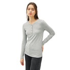 Women's Ultra Soft Basic Long Sleeve Henley Top 19706