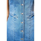 Women's V-neck Button Up Sleeveless Denim Mini Dress 23477D - Crazy House Western Wear