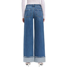Women's Vervet High Rise Cuffed Panel Baggy Wide Jeans T6645