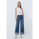 Women's Vervet High Rise Slant Pocket Cuffed Ankle Wide Jeans T7114