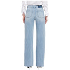 Women's Vervet Super High Rise Clean Cut Raw Hem Wide Leg Jeans V2680N - Crazy House Western Wear