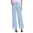 Women's Vervet Super High Rise Light Wash Cuffed Baggy Wide Jeans T6515