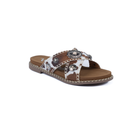 Women's Very G Betsy Cream Tan Crossed Open Toe Sandals VGSA0479-291