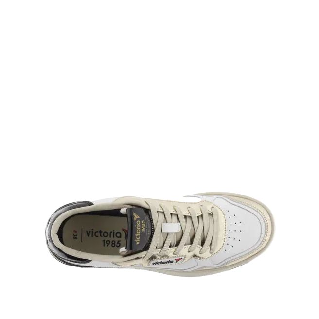 Women's Victoria White and Gold Tennis Shoes 8800121