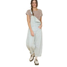 Women's Washed Short Sleeve Boxy Knit Top J5FP1005-T