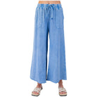 Women's Washed Terry Knit Wide Leg Pants EB40128 - Crazy House Western Wear
