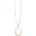 Women's West & Co 34" Gold Chain Necklace with Large Horseshoe Pendant N1513HRSG