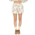 Women's Western Print Elastic Waist Shorts J5SX1003-B1