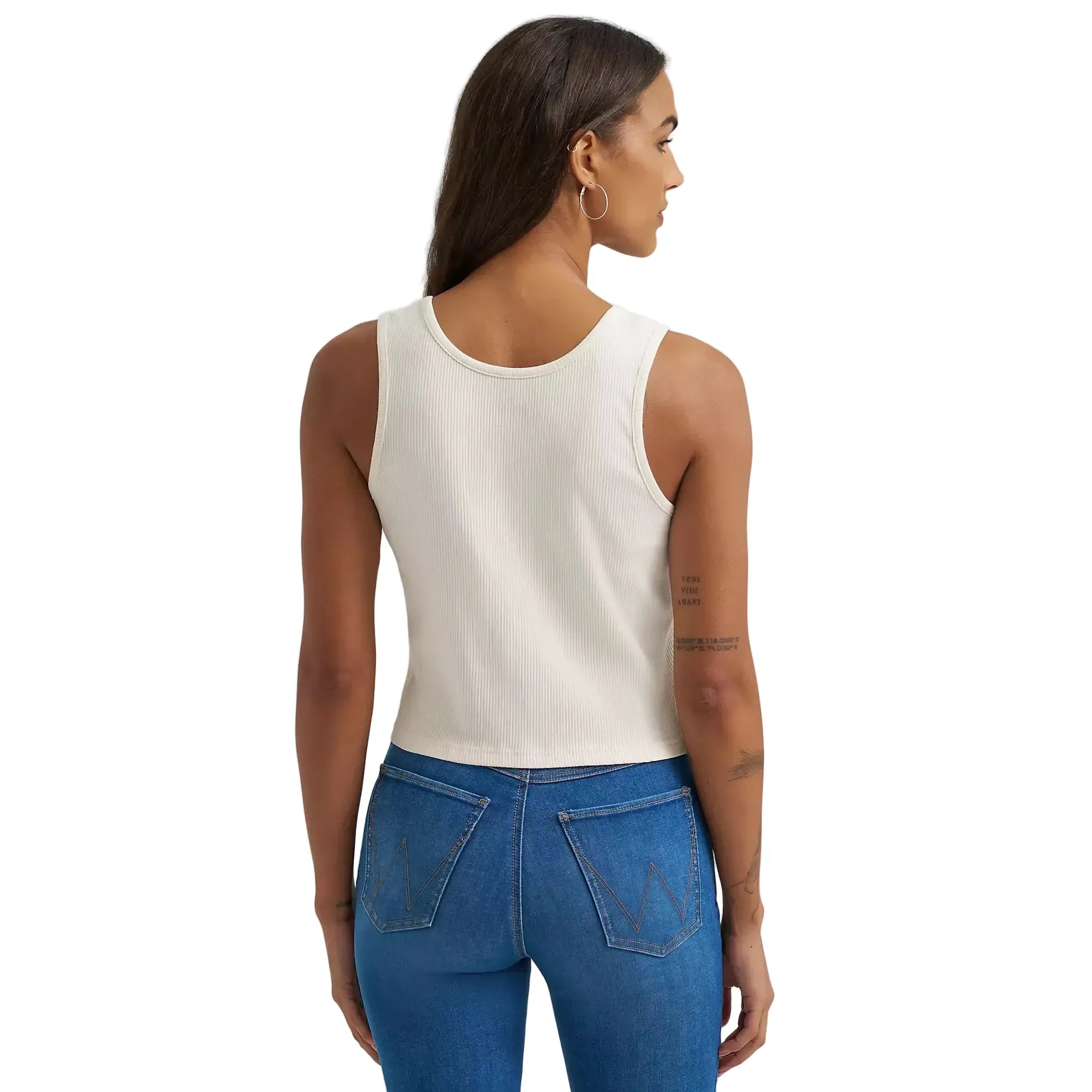 Women's Wrangler Triangle Logo Graphic Ribbed Tank Top 112375857