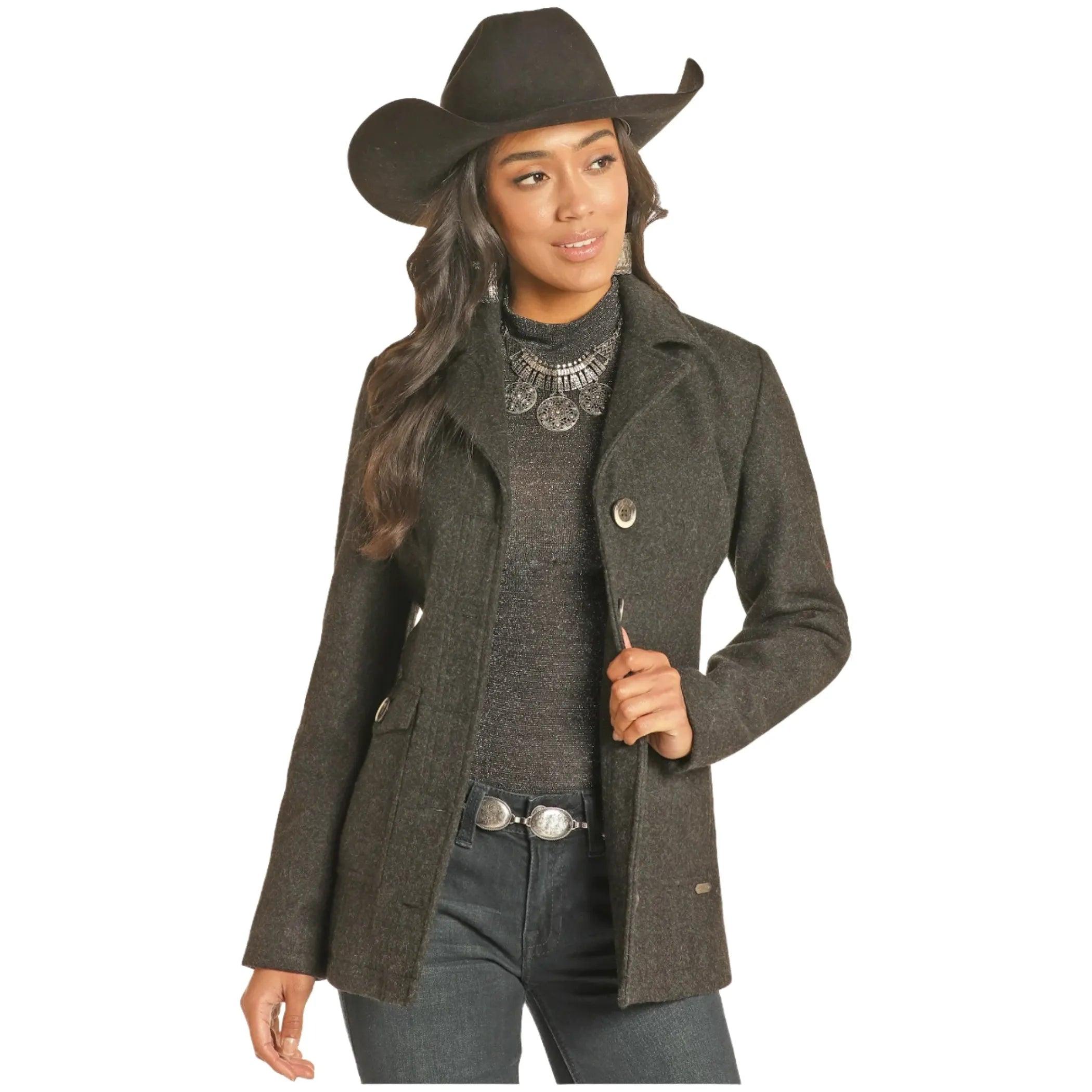 Women's Powder River Outfitters Wool Coat DW92C04129 - Crazy House Western Wear