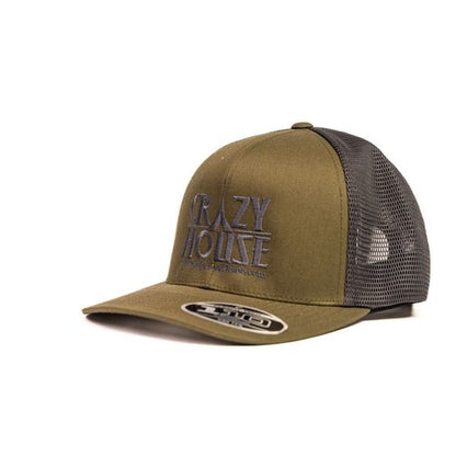 Green and Grey Snapback with Crazy House Stitching - Crazy House Western Wear