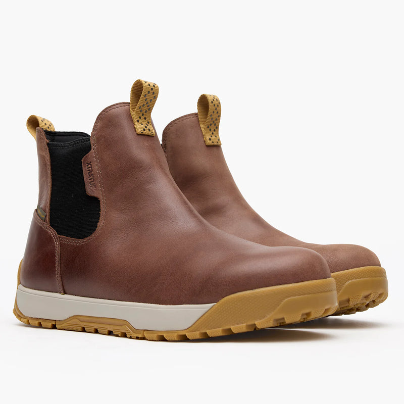 Men's XTRATUF Earth Brown Leather Ankle Deck Boot XMABL900