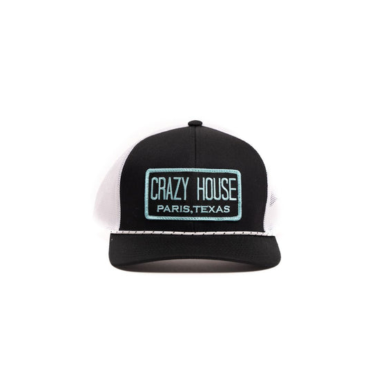 Crazy House Unisex Black and White Trucker Cap with Patch - Crazy House Western Wear