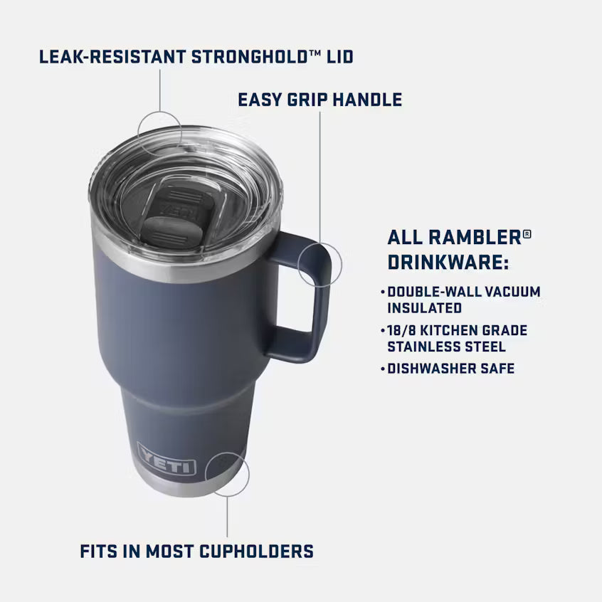 Yeti 30OZ White Travel Mug Tumbler YRAMT30WHT