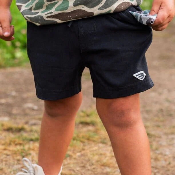 Boy's Burlebo Athletic Short - Heather Black - Retro Duck Camo Y-AS-HB-RDC