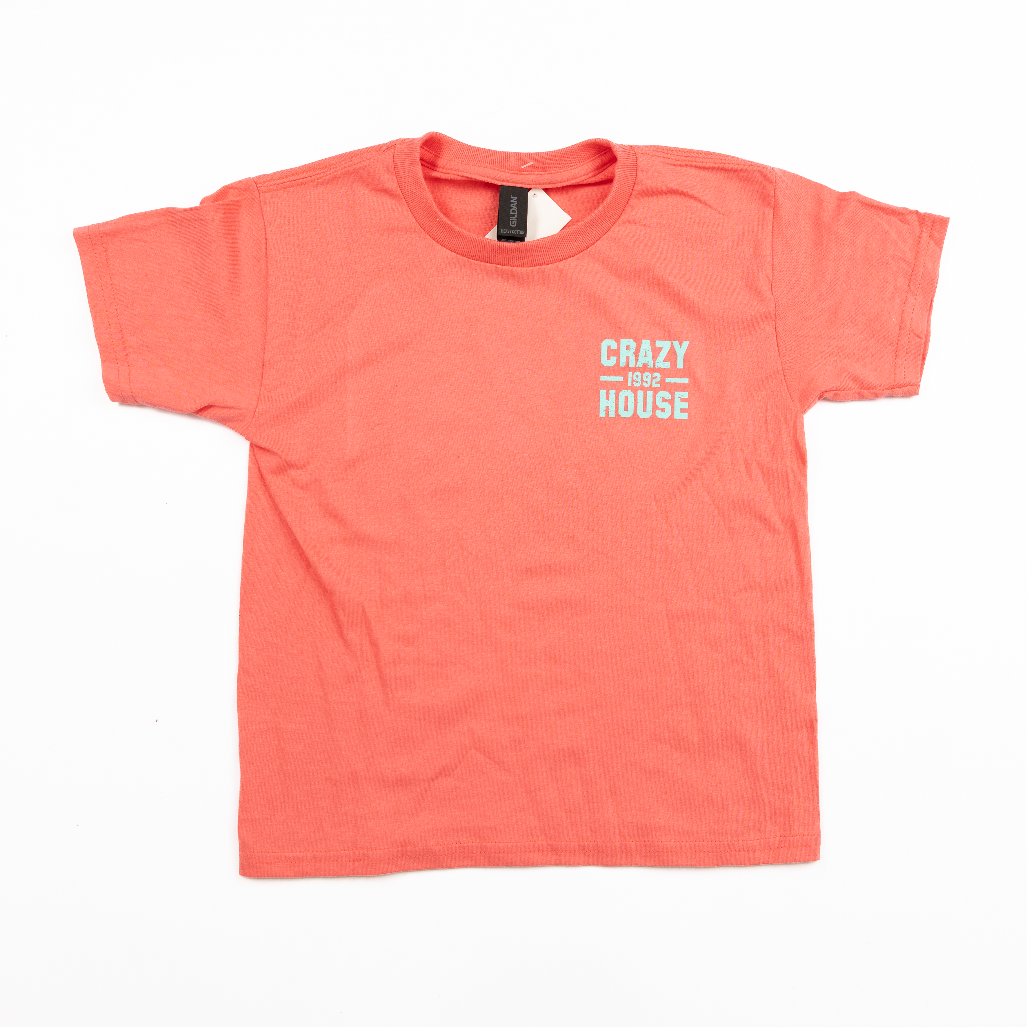Youth Crazy House Coral and Mint Stacked T-shirt