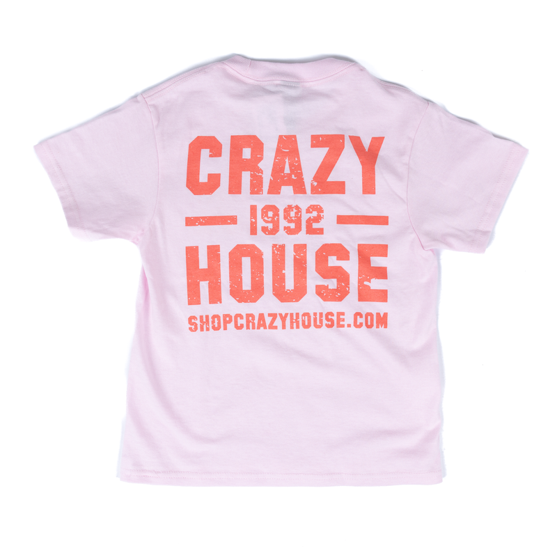 Youth Crazy House Pink 1 on 1 Short Sleeve T-shirt
