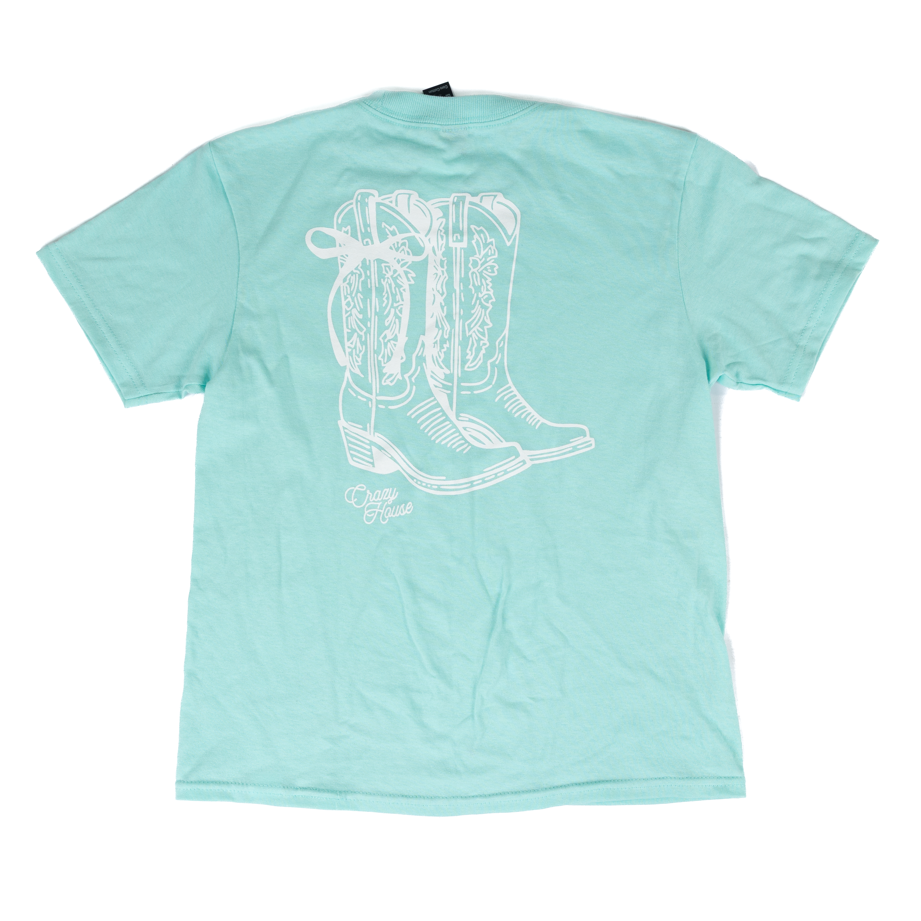 Youth Crazy House Short Sleeve Boots and Bow T-shirt