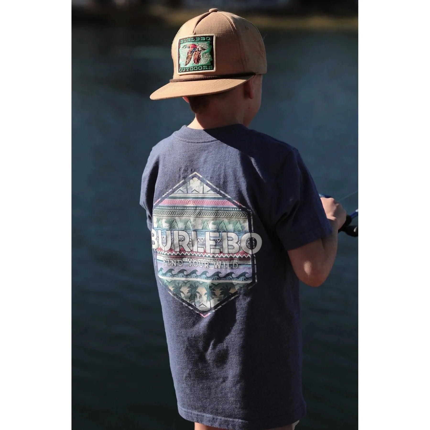 Boy's Burlebo Palms and Fins T-Shirt Y-PAFL-SS-HN - Crazy House Western Wear
