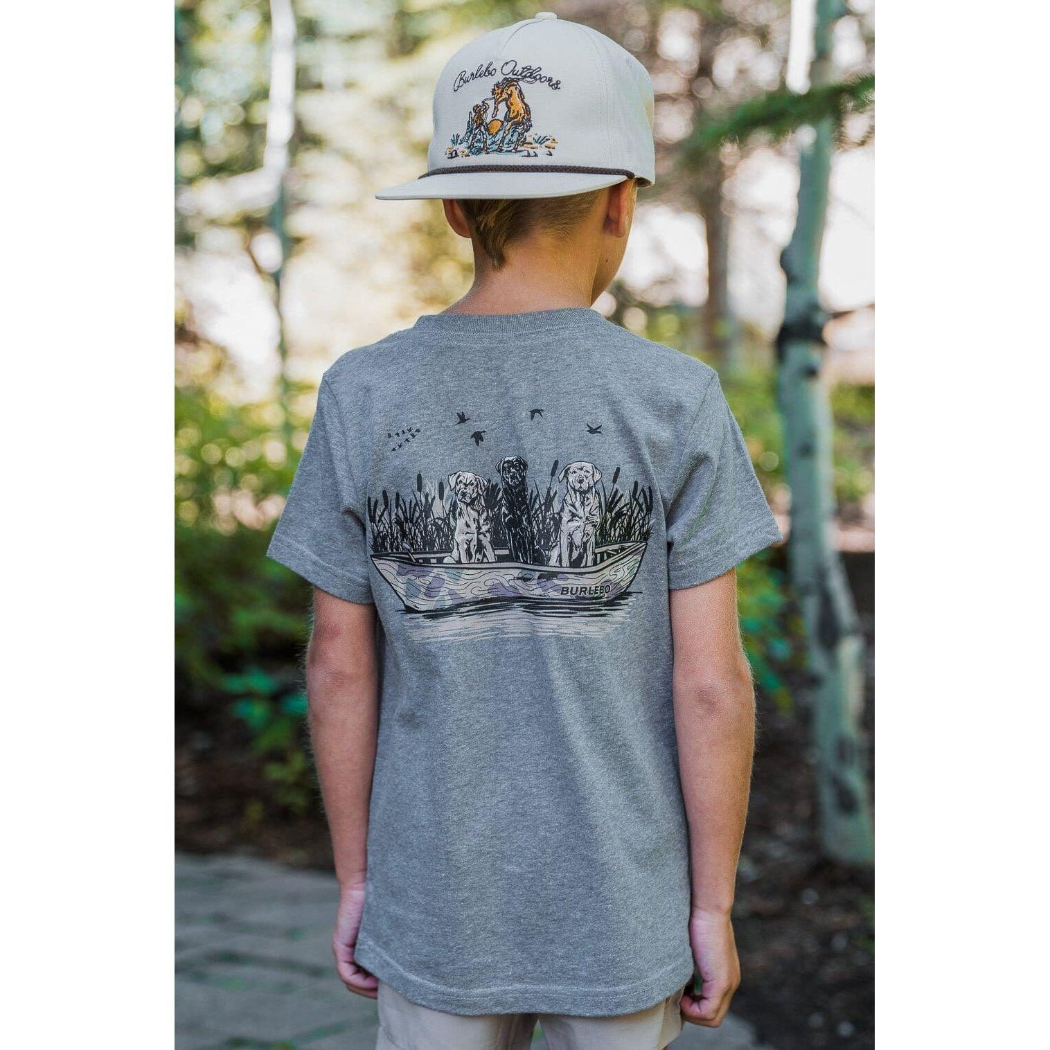 Boy's Burlebo Dogs on Boat T-Shirt Y-DGSOB-SS-DHG - Crazy House Western Wear