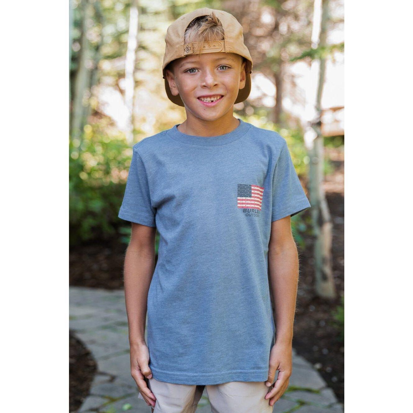 Boy's Burlebo Shotgun Shell Flag T-Shirt Y-SGSF-SS-HBJ - Crazy House Western Wear